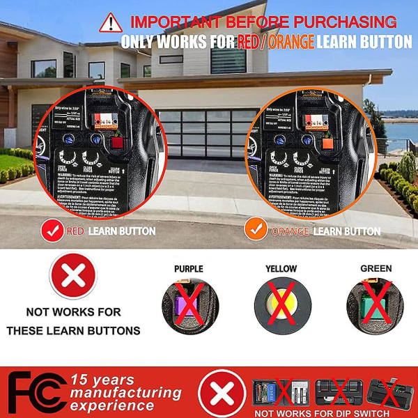 LiftMaster Craftsman Chamberlain 971LM 973LM Garagedörrfjärrkontroll 390mhz Garagedörrstyrenhet för nyckelring Barriär (FMY) 973LM