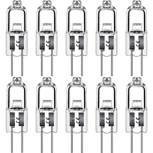 G4 Halogeenivalaisimet 10W 12V Kirkas Kapseli 2-napainen Lamppu Halogeeni Pinti-kanta Lämmin Valkoinen Himmennettävä 10 Pakkaus (FMY) 20 Watts