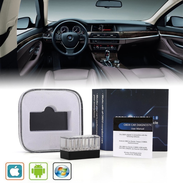 Super Mini Elm327 Bluetooth V1.5 Car Diagnostic Scanner Ios Android Torque Tool (FMY)