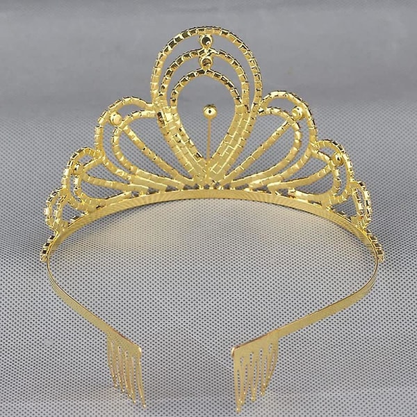 Crystal Rhinestone Crown With Comb Wedding Tiara Bridal Hairband For Ladies And Girls, Size 12.5*7cm/4.9*2.7 Inches,wz-172  (FMY)