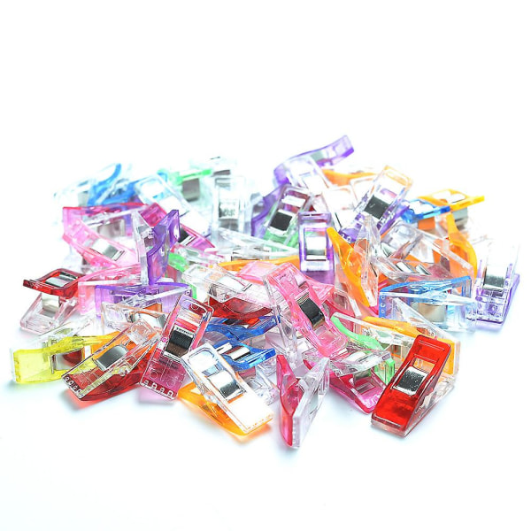 Syklips, 50 stk Multipurpose Sy Quilting Clips Plast Quilting Crafting Clips, Tilfeldig farge (FMY)