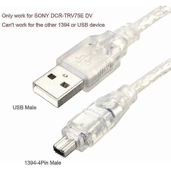 USB-uros-Firewire IEEE 1394 4-nastainen iLink-sovitinkaapeli Sony DCR-TRV75E DV:lle (FMY)