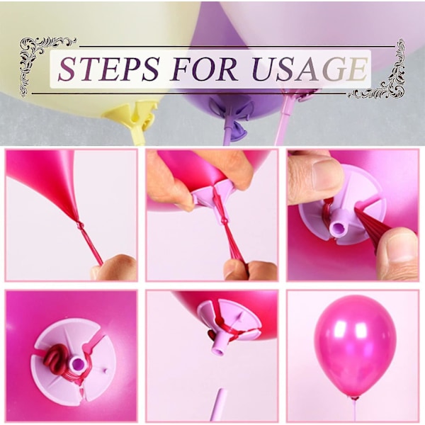 100 st Ballongpinnar, 33 cm Ballongpinnar och Koppar, Färgade Ballonghållare, Bordspinnar för Ballonger för Bröllop, Fest, Familjesammankomster (FMY)