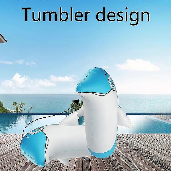 Lysande Poolleksaker för Barn Vuxna Uppblåsbar Delfin Stå Upp på Vatten Land med Tumlardesign / LED & Fjärrkontroll / 13 Färger Poolflottar Perfekt (FMY)
