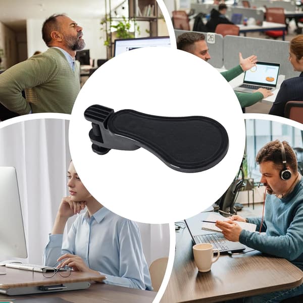 Skrivebordsalbuestøtte | Justerbar albue- og håndledsstøtte – Ergonomisk computertilbehør (bordplademontering)
