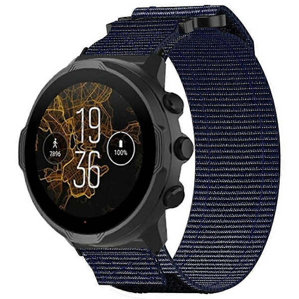 24mm Nylon Klockarmband för Suunto 9/ 7/ Spartan Sport Wrist HR Baro  Loop Fäste Rem (FMY) Midnight Blue