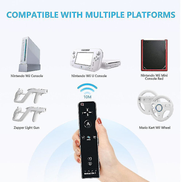 Ny Fjärrkontroll Kompatibel med Wii Wii U + Silikonfodral + Rem [Fri Frakt] (FMY) Red
