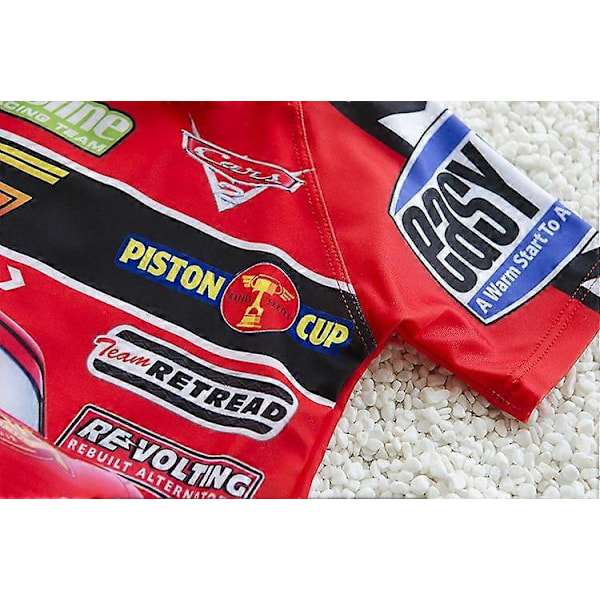 \"Bilar McQueen Pojkar Baddräkter 3-delat Set Barn Simskjorta Barn Badkläder Pojkar Delad Blå Baby Baddräkt\" (FMY) 1 XL(7T-8T)