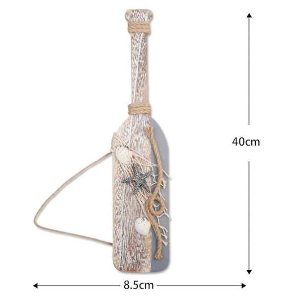 2 kpl 40 cm puinen sisustusmela tähti- ja simpukankuorilla, yhteensopiva merellisen sisustuksen kanssa (FMY)