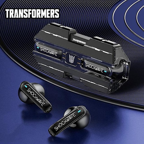 Transformers TFT01 Trådlösa Bluetooth 5.3 Hörlurar Gaming Öronproppar Låg Latens Gamer Headset TWS Brusreducerande Hörlurar Nya (FMY) Black