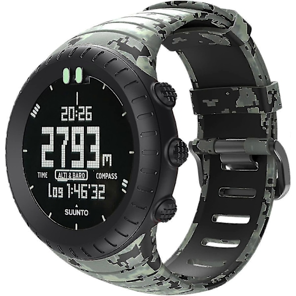 Suunto Core -hihnanauha, kumivaihtokellohihna Suunto Core SS014993000:lle. (FMY) Transparent Camouflage