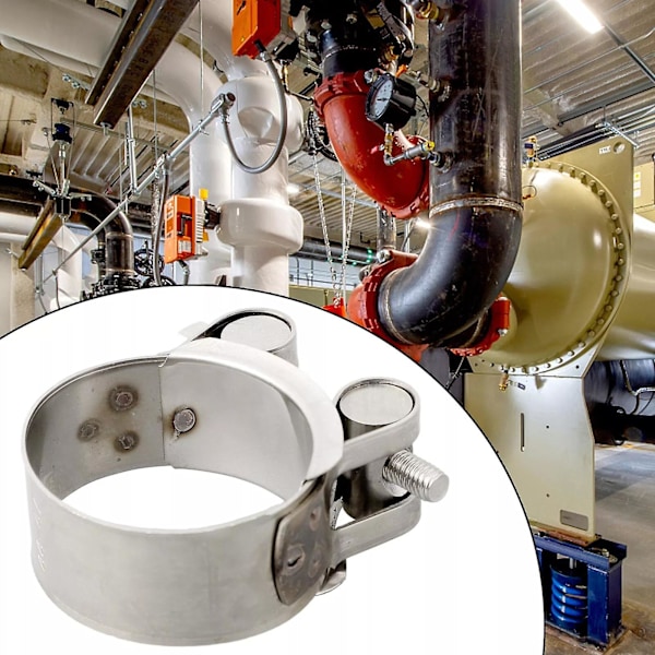T-bult avgasrörklämma i rostfritt stål för tunga applikationer - Slangklämma för högt tryck (FMY) 52-55MM