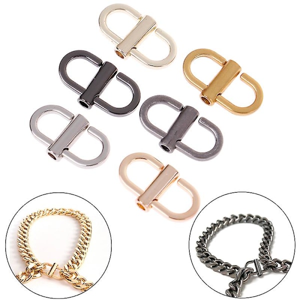 1 par Justerbare Metallspenner Kjede Rem Veske Forkorte Skuldervesker Tilbehør (FMY) Light Gold 1pair x Metal buckle