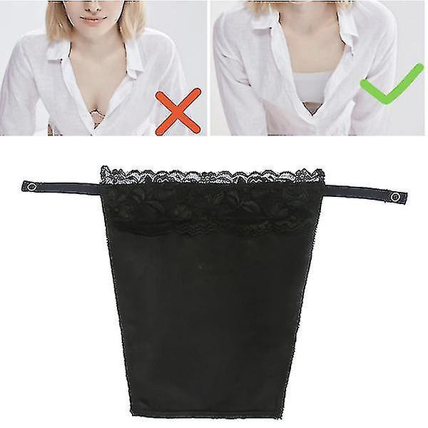 3 stk. Blondering Lace Clip-on Camisole Bra Insert Overlay Modesty Panel Mock Best (FMY)
