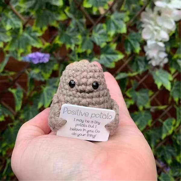 Rolig Positiv Potatis Stickad Docka Bord Skrivbordsdekor Present (FMY) A