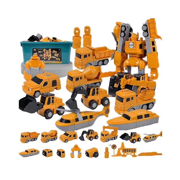 Magnetiske Transformering Ingeniørbiler Samle Legetøj (FMY) Engineering 8 pieces