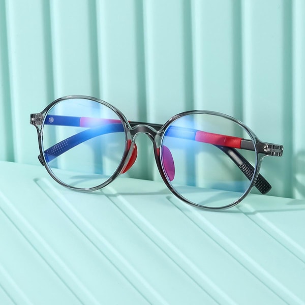 Blått lysblokkerende briller for barn Klar ramme Firkantet Nerd briller Anti Blue Ray dataskjermbriller (FMY)