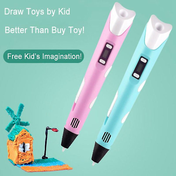 3D Pen til Børn Kreativ 3D Tegningspen med PLA Filament Legetøj til Børn Julegave Fødselsdagsgave (FMY) 9m pla (3 s)