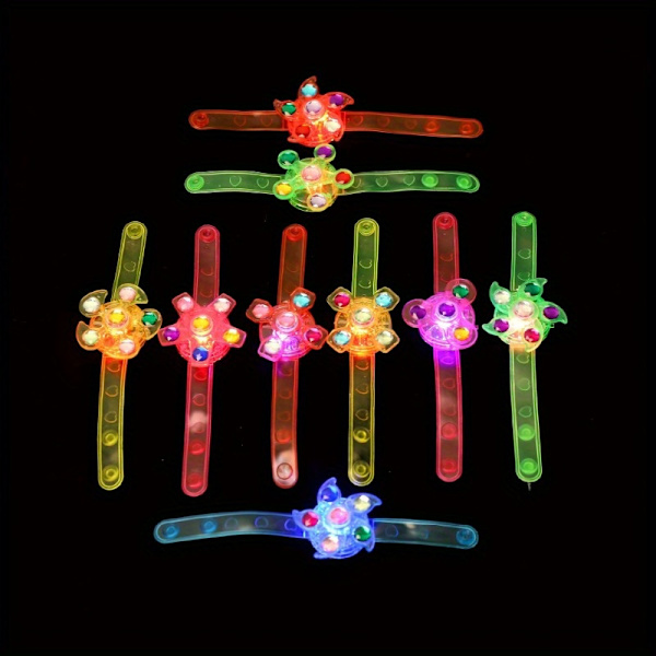 6 st LED-snurrande armband, festfavoriter, lysande i mörkret festtillbehör (FMY) Random