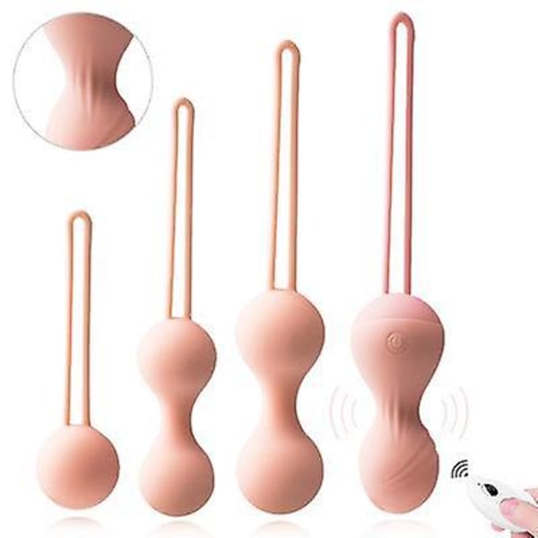 Treningssett for 3 Kegel-baller for å styrke bekkenmusklene (FMY) pink 4pcs set