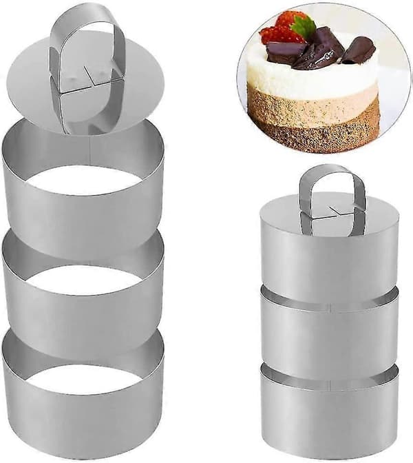 6 stk. Kakeformsett, kakeformer i rustfritt stål, bakeform (FMY)