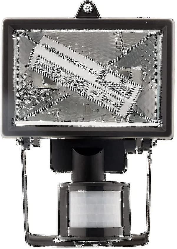 Halogen Floodlight Svart Med Detektor - Ip44 Ce(FMY)