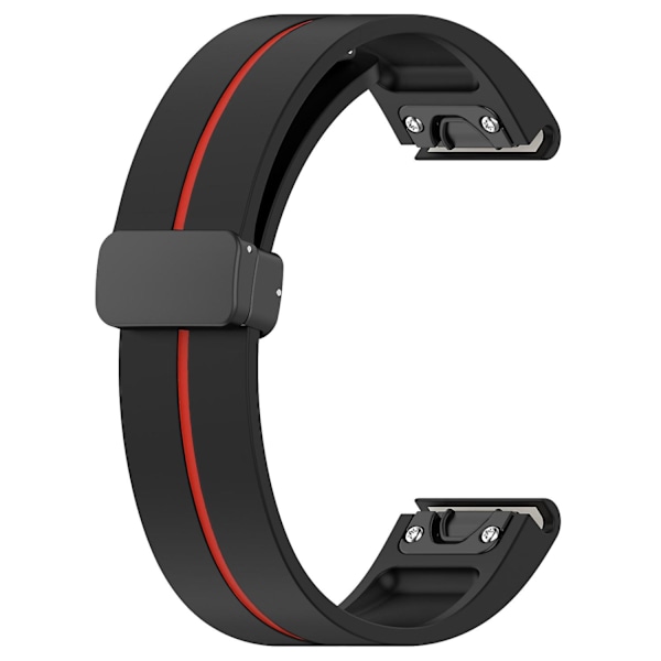 Urklokkebånd i svart spenne med dobbel farge for Garmin Tactix 7 Pro/Fenix 7X/6X/6X Pro/5X Plus 26 mm (FMY) Multicolor Style E Garmin Tactix 7 Pro