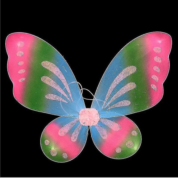Fairy Genie Wings Kostym Toddler Klä upp Fjärilsformade vingar med elastiskt snöre för flickor (FMY)