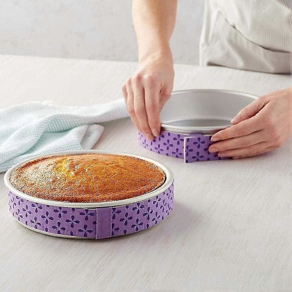 4-delt Bake Even Strip, kageform fugtstrips, superabsorberende tyk bomuld, kagestrips til bagning, kageformstrips (FMY)