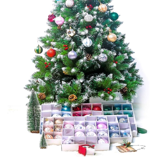 12 stycken julgranskulor Julgranskulor, matta och glansiga julgransdekorationer Glittrande julgranskulor 6cm (silver) (FMY)