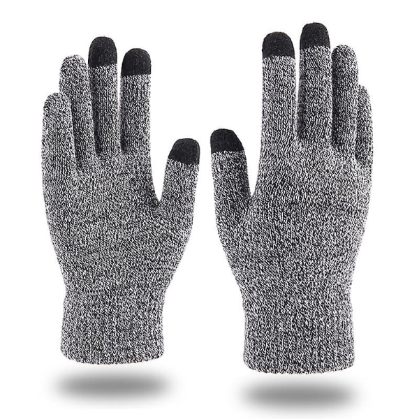 Vinterhandskar för män kvinnor, pekskärmstextning varma handskar med thermal mjukt stickat foder, elastisk manschett (FMY)