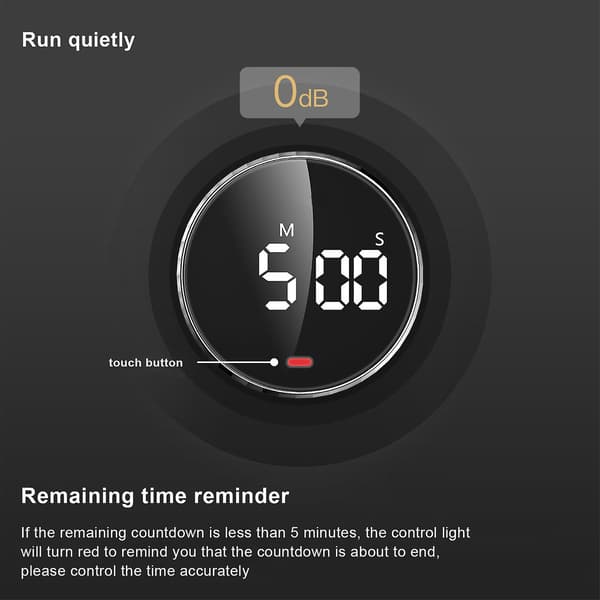 Magnetisk Digital Smart Timer - rotationsnedräkningstimer DM, 100% Ny (FMY) Gold