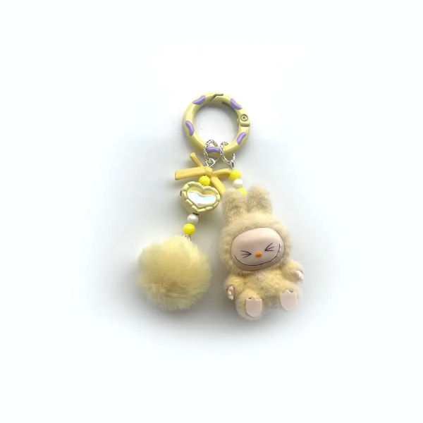 Kawaii Labubu Nøkkelring Tegneserie Kreativ Tredimensjonal Dukke Studenter Skolesekk Anheng Bil Nøkkelring Kvinner og Menn Trend Gaver(FMY) 5