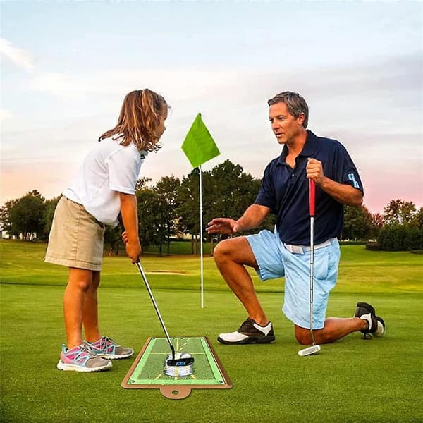 Golf Treningsmatte for Svingdeteksjon, Golf Svingmatte Mini Golf Øvelseshjelp, Golfmatte som Viser Svingbane With base plate 30*40cm