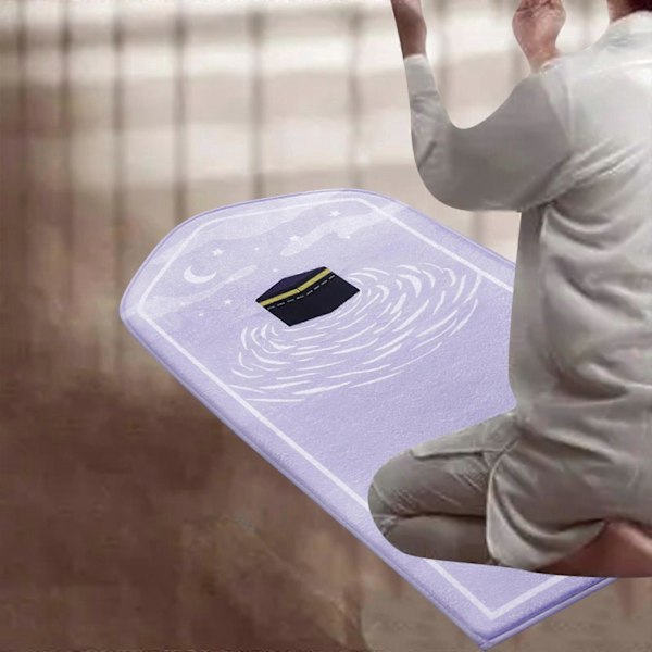 Rukousmatto Rukoileva Matto Polyesteri Koristeellinen Palvonta Polvistusmatto Paksu Lattiamatto Pehmeä Rukousmatto Islamilainen Muslimi Rukousmatto (FMY) Violet 50cmx90cm