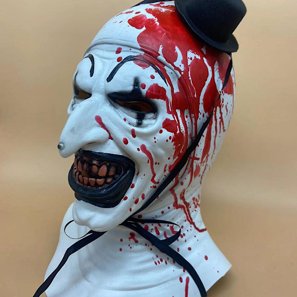 Terrifier 2 Art the Clown Pelottava Naamio Halloween-juhliin naamiaisiin Kauhumaskit (FMY) Red