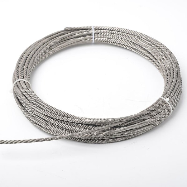 50 m wirekabel, rustfrit stål flettet trådstrenget reb Vinylbelagt flykabel til udendørs tøjsnor, espalier (FMY)