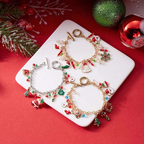 Söta julserie Santa Claus träd älg hänge armband för kvinnor handgjorda OT kedja Thanksgiving jul fest smycken gåvor (FMY) BR24Y0466-2