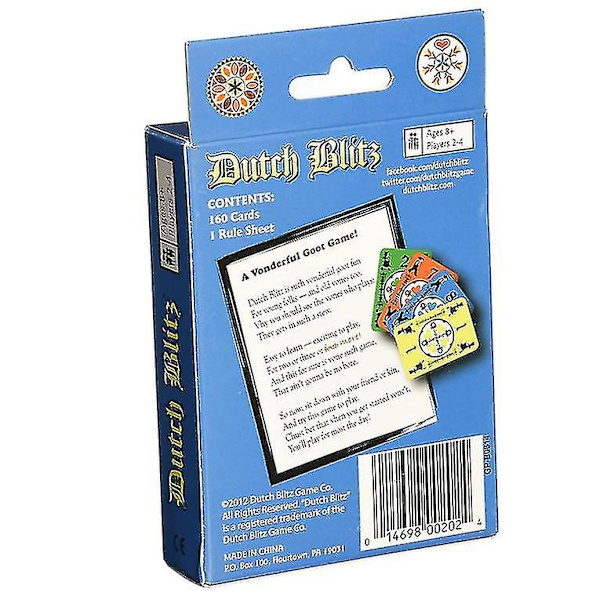 Hollantilainen Blitz-korttipeli Basic Dutch Blitz Party Board Game Card Green Box  (FMY) Blue Box