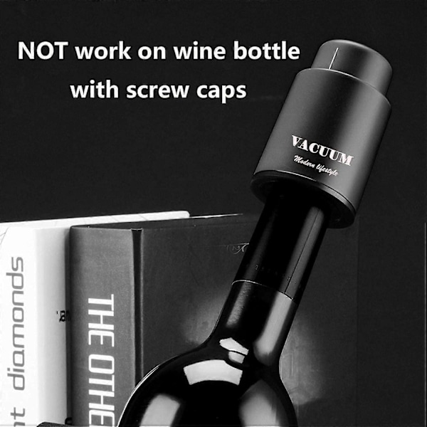 [2-pakning] Vinkorker - Ekte vakuumvinkorker - Gjenbrukbar vinbevarer - Hold vinen frisk - Beste gaver til vinelskere - Jul (FMY)