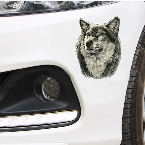 4 stk Ulv Dekaler Bilstikker Personlige Dekaler for Panseret Ulv Dekaler Stikker Biltuning Dekaler for SUV Bil Lastebil 30*22cm  (FMY)