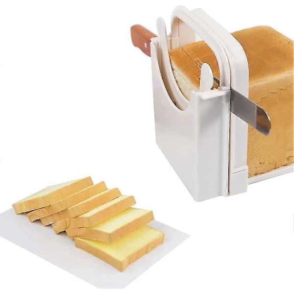 Brødskjærer, tykkelsesjusterbar skjæremaskin for kake og brød, toastskjærer, manuell justerbar nivåjustering, brødskjærer for brød T (FMY)