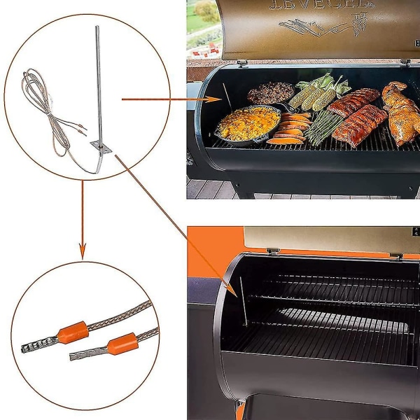 Rtd-sond erstatning for Traeger digital termostat - 7\" Rtd-temperatursensor for Traeger pelletsmokergrill (DPD)