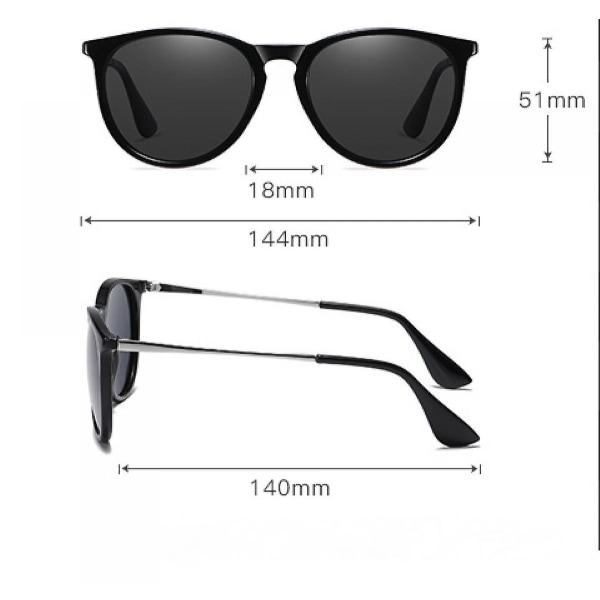 Funky Square -aurinkolasit polarisoidulla UV-suojalla naisille Miesten Trendy Wayfarer -silmälasit (FMY)