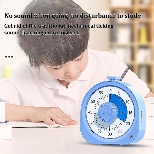 Visuell timer - Dual Use 60 minuters nedräkningstimer Skrivbordstimerklocka - Visuell timerinlärningsverktyg för barns skrivbord, kontor och möten (FMY)