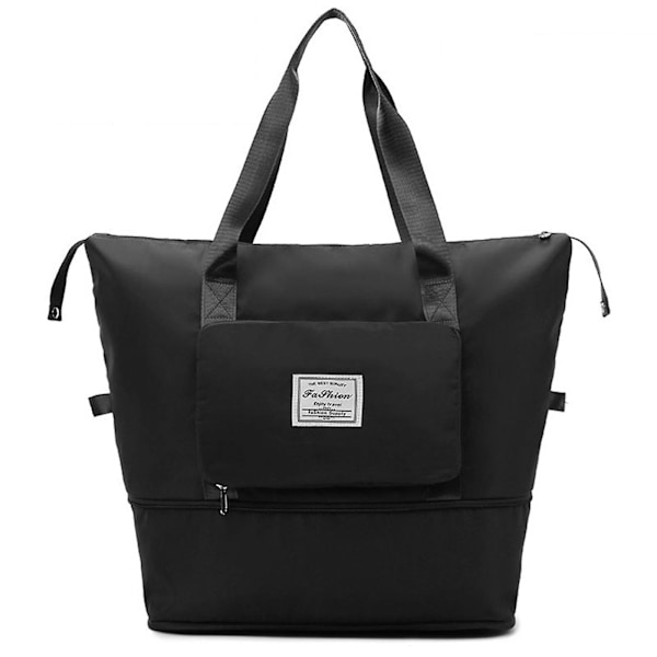 Vanntett Tote Bag med Multi-lommer - Perfekt for Reise, Strand, Treningssenter og Mer!  (FMY) Black