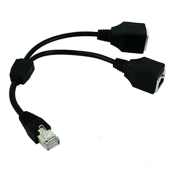RJ45 1 Uros naar 2 Naaras Liitäntäportti LAN Ethernet Verkon Jakaja Y Vakaa Siirto Cat5e Cat5 Cat6 Helppo Sovitin Kaapeli (FMY)