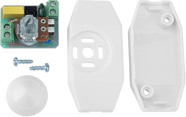 Ljusdimmer, Vridströmbrytare med vit 220-230v kabel, Tryckknapp för dimbar LED (FMY)