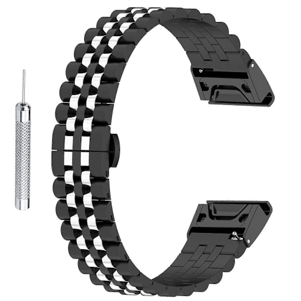 For Garmin Fenix 7S/6S/5S Rustfritt Stål 5 Perler Klokkerem Erstatning Armbånd med Verktøy (FMY) Multicolor Style D