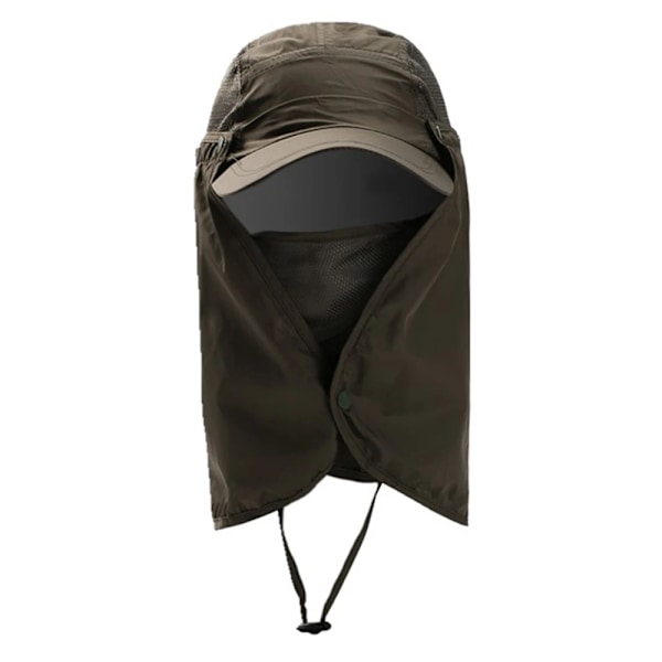 Fiskehatt Utomhus Sport Vandring Visirhatt UV-skydd Ansikts- och Nackskydd Fiske Solskydd Keps Andningsbar Snabbtorkande Hatt (FMY) Grey